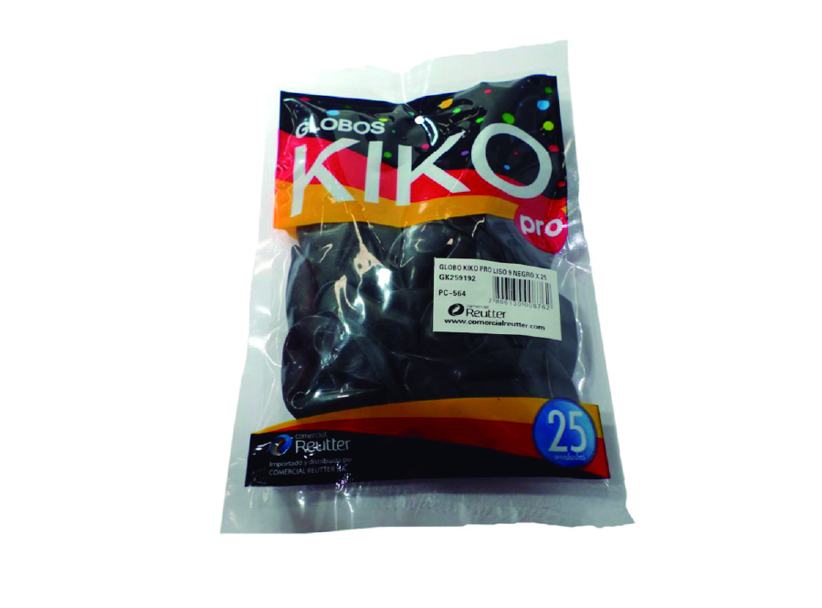  GLOBOS N.  9 LISO X 25 UN NEGRO KIKO 
