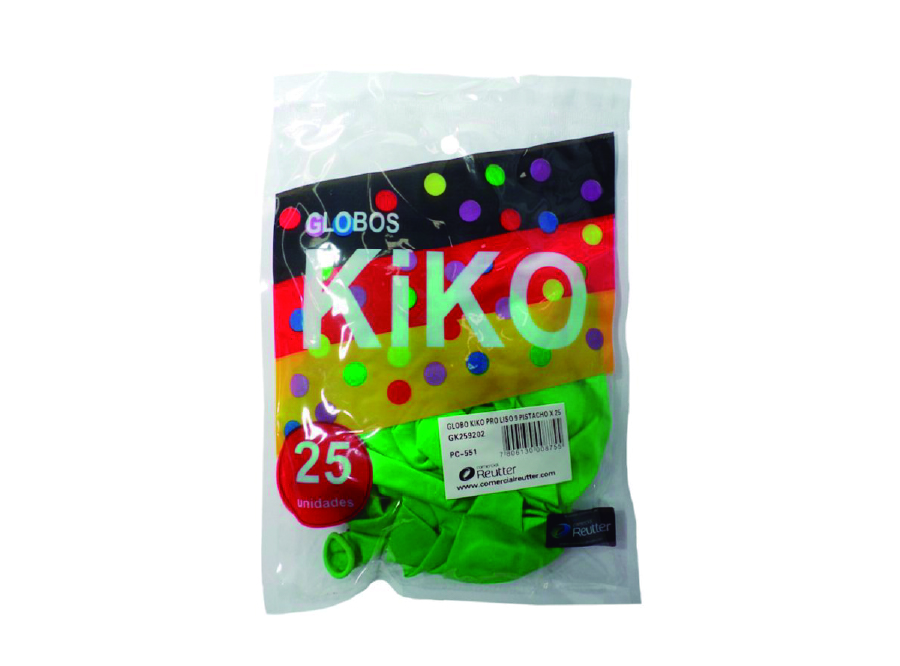  GLOBOS N.  9 LISO X 25 UN VERDE KIKO 