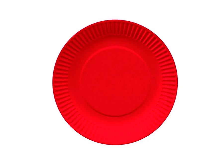  PLATO CARTON 18CM RED. ROJO X 10 UN GLAM 