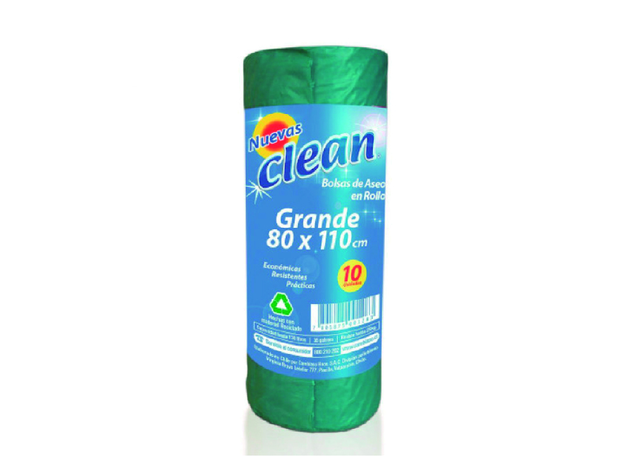  BOLSA BASURA ROLLO  80 X 110 PQ X 10 UN CLEANUP 