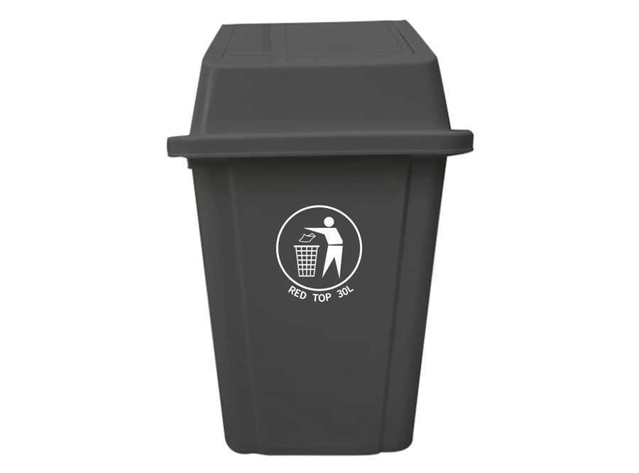  BASURERO 30 LT C/TAPA VAIVEN GRIS RED TOP 