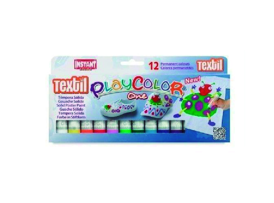  TEMPERA  12 COLORES SOLIDA TEXTIL PLAYCOLOR 10 GR. 