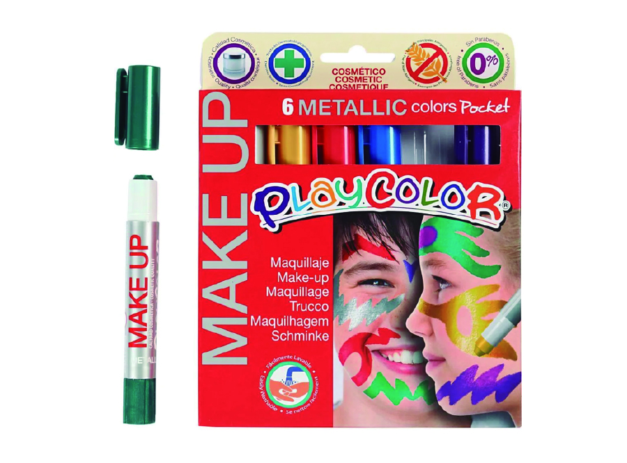  PINTURA CARA 6 COLORES PLAYCOLOR METALICO 
