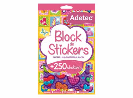  BLOCK DE STICKERS GLITTER-HOLOGRAF NI�A ADETEC 