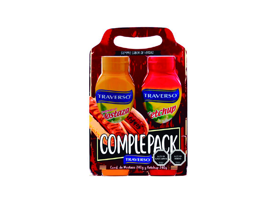  MOSTAZA + KETCHUP 240 GR PACK TRAVERSO 