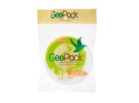  PLATO ECOLOGICO GEOPACK PEQUE�O 15 CM PQ X 10 UN 