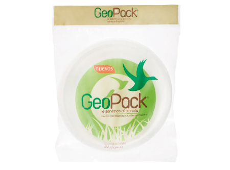  PLATO ECOLOGICO GEOPACK GRANDE 26 CM PQ X 10 UN 