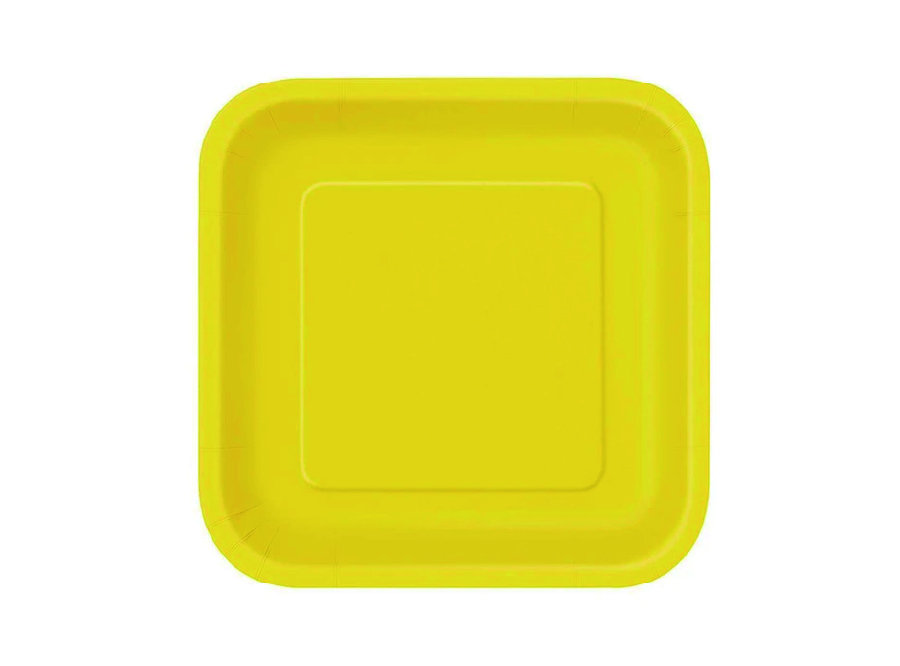  PLATO CARTON 18CM CUAD. AMARILLO X 10 UN GLAM 