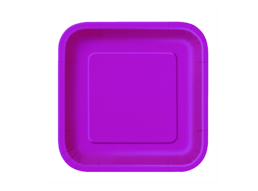  PLATO CARTON 18CM CUAD. FUCSIA X 10 UN GLAM 