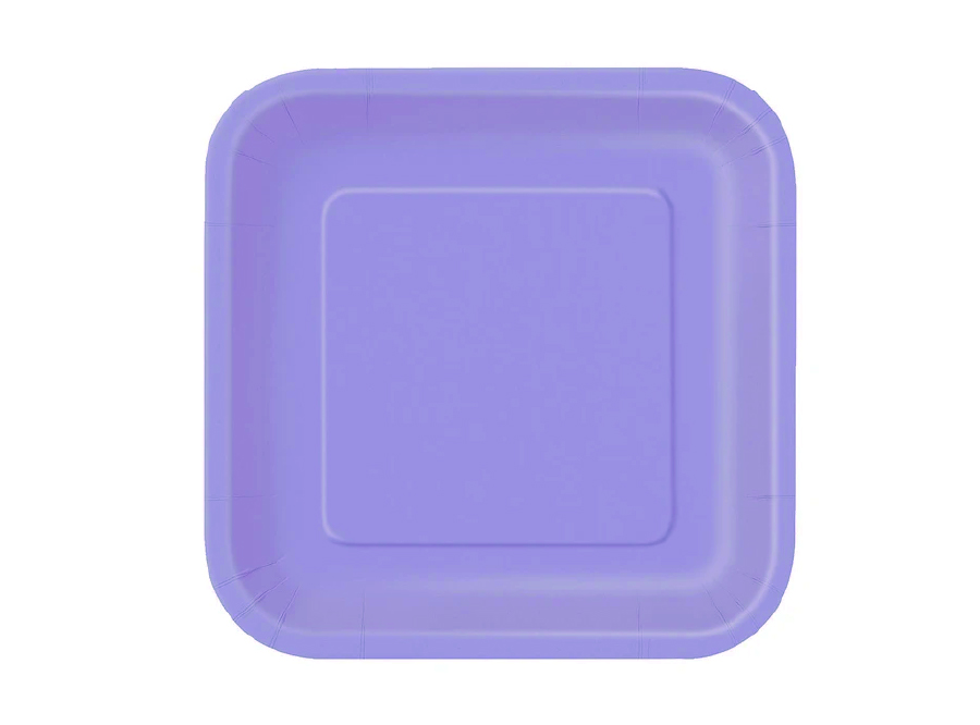  PLATO CARTON 18CM CUAD. LILA X 10 UN GLAM 