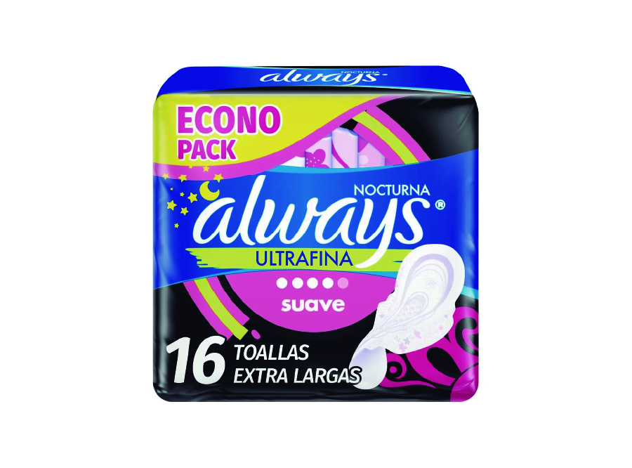  TOALLA HIG. ALWAYS U/SUAVE X 16 UN DIA 