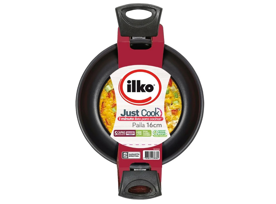  PAILA ANTIADHERENTE 16 CM CLASICO REDBLUE ILKO 