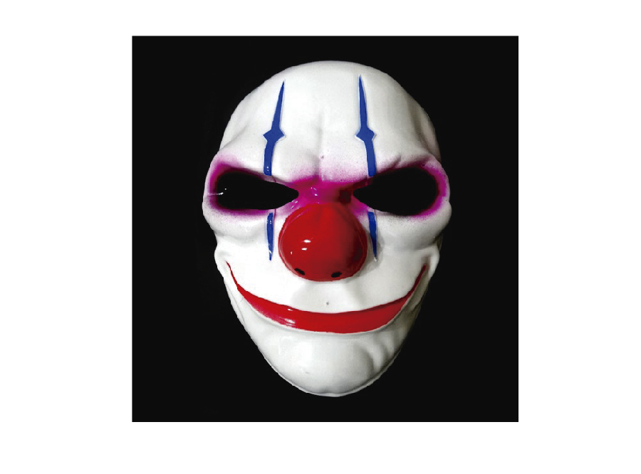  HALLOWEEN MASCARA PLAST. PAYASO IT HOMBRE X 1 UN 