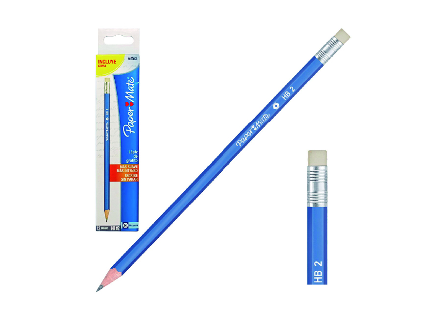  LAPIZ GRAFITO N.2 HEXAG. DP X 12 UN HB C/GOMA PAPE 