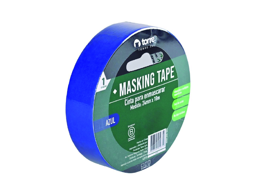  CINTA MASKING 24 X 18 MT AZUL TORRE 