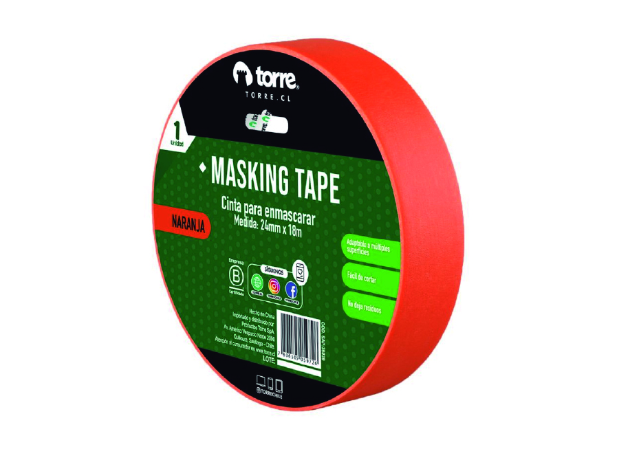  CINTA MASKING 24 X 18 MT NARANJA TORRE 