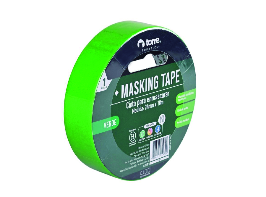  CINTA MASKING 24 X 18 MT VERDE TORRE 