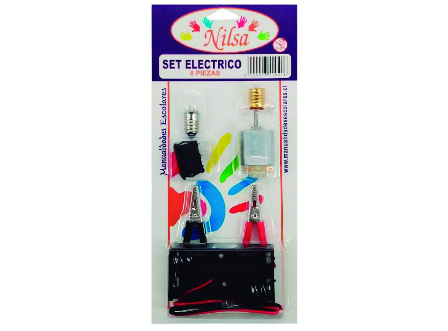  SET ELECTRICO ESCOLAR MOTOR AMP.PINZAS P/PILA NILS 