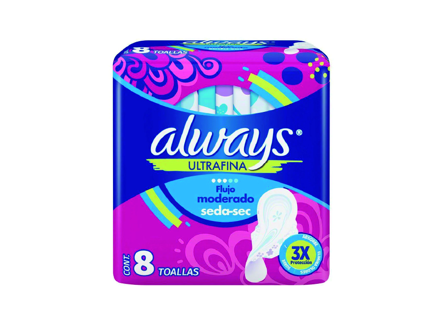  TOALLA HIG. ALWAYS U/FINA X 8 UN DIA 