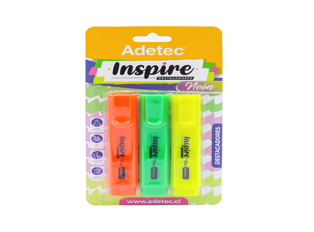  DESTACADOR INSPIRE 3 UN NEON-PASTEL-METAL ADETEC 