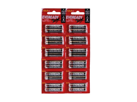  PILA CARBON AAA X 24 UN. EVEREADY BLISTER 