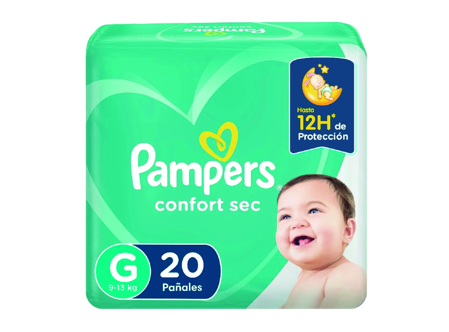  PANAL PAMPERS CONFORT SEC PQ X 20 UN G GRANDE 