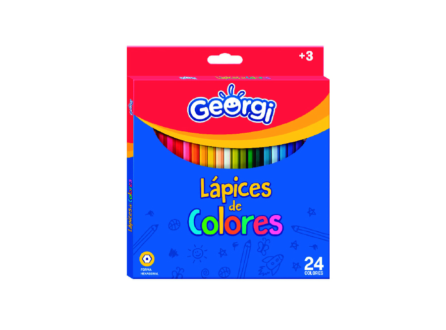  LAPIZ COLOR 24UN. LARGO HEXA.GEORGI 