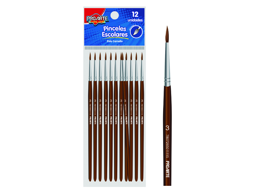  PINCEL # 3 P.CAMELLO DP X 12 UN PROARTE 