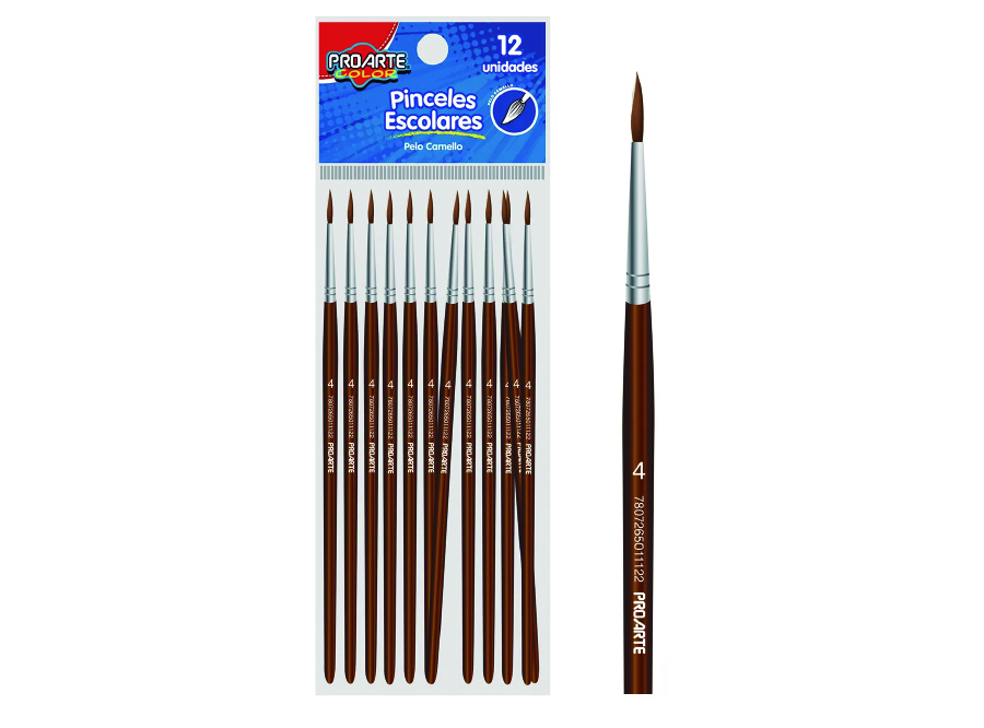  PINCEL # 4 P.CAMELLO DP X 12 UN PROARTE 