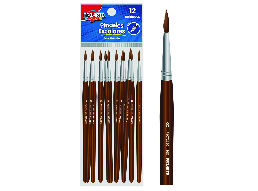  PINCEL # 8 P.CAMELLO DP X 12 UN PROARTE 