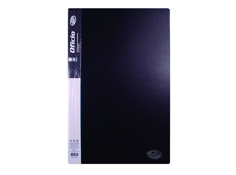  CARPETA C/FUNDA OFICIO NEGRA ADIX 20 FUNDAS 