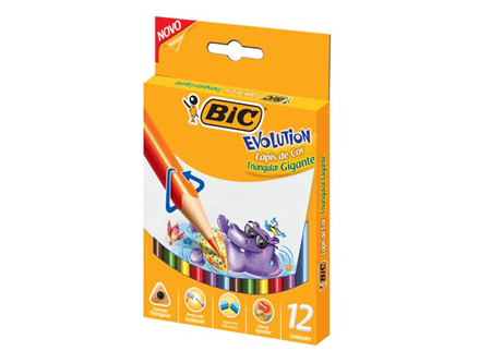  LAPIZ COLOR 12UN. JUMBO MEGA-TRIANGULAR BIC 