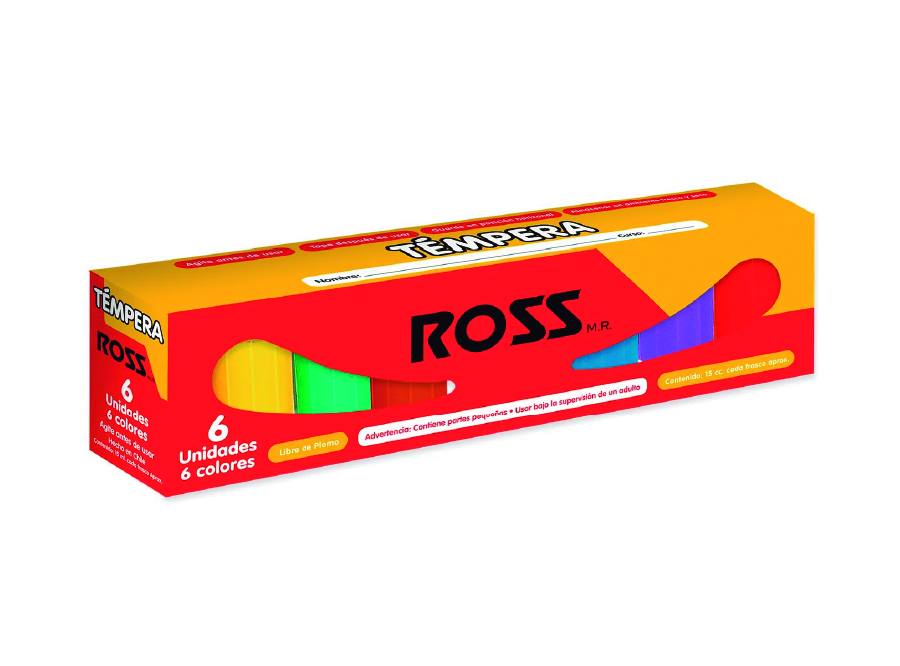  TEMPERA   6 COLORES ROSS 15CC 
