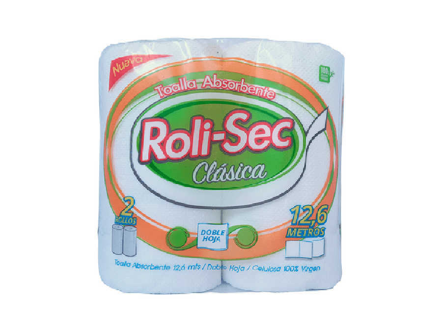  TOALLA PAPEL  2 ROLL  12.6 MT H/D ROLI-SEC 