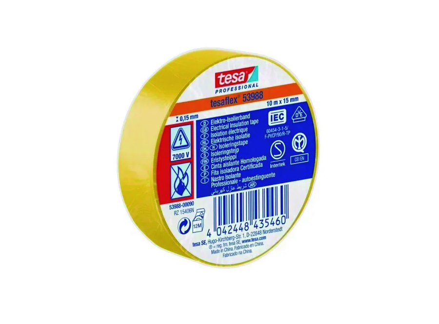  CINTA ELECTRICA AMARILLA 10 MT. X 1 UN TESA 