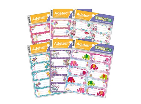  ETIQUETA ADH.ESCOLAR LINEAS FANTASIA NI�AS 10 ETIQ 