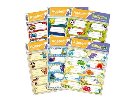  ETIQUETA ADH.ESCOLAR LINEAS FANTASIA NI�OS 10 ETIQ 