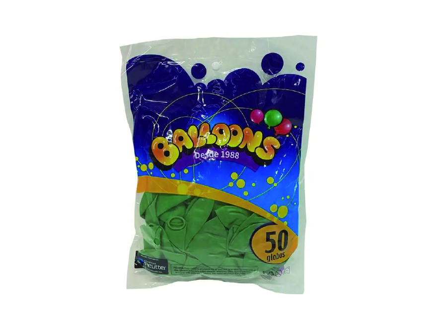  GLOBOS N.  9 LISO X 50 UN VERDE BALLOONS 