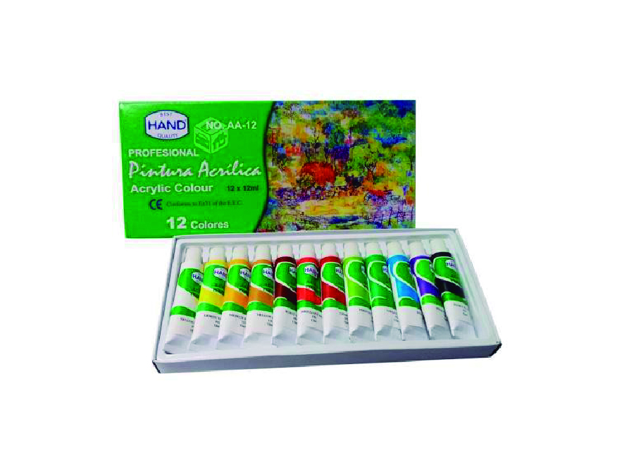  PINTURA ACRILICA  12 CC ESTUCHE X 12 COL.HAND 