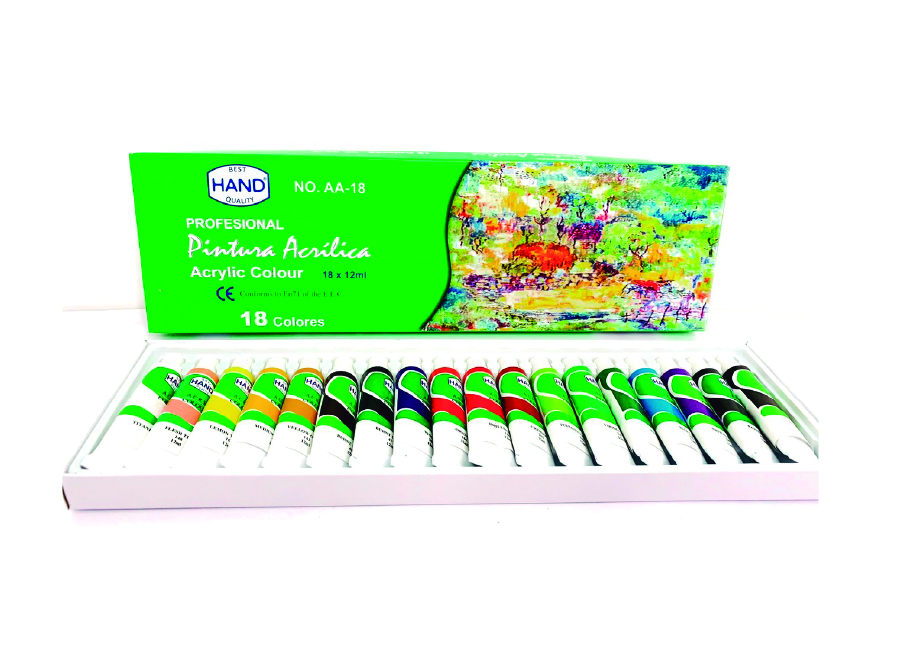  PINTURA ACRILICA  12 CC ESTUCHE X 18 COL.HAND 