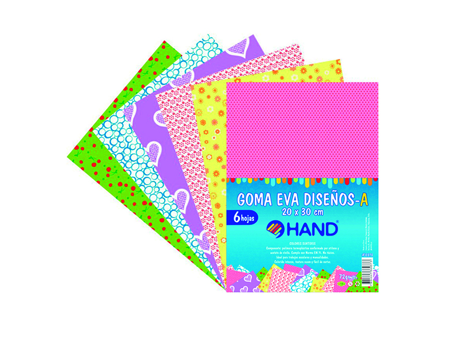  GOMA EVA 30X20 X  6 UN DISE�OS A. HAND 
