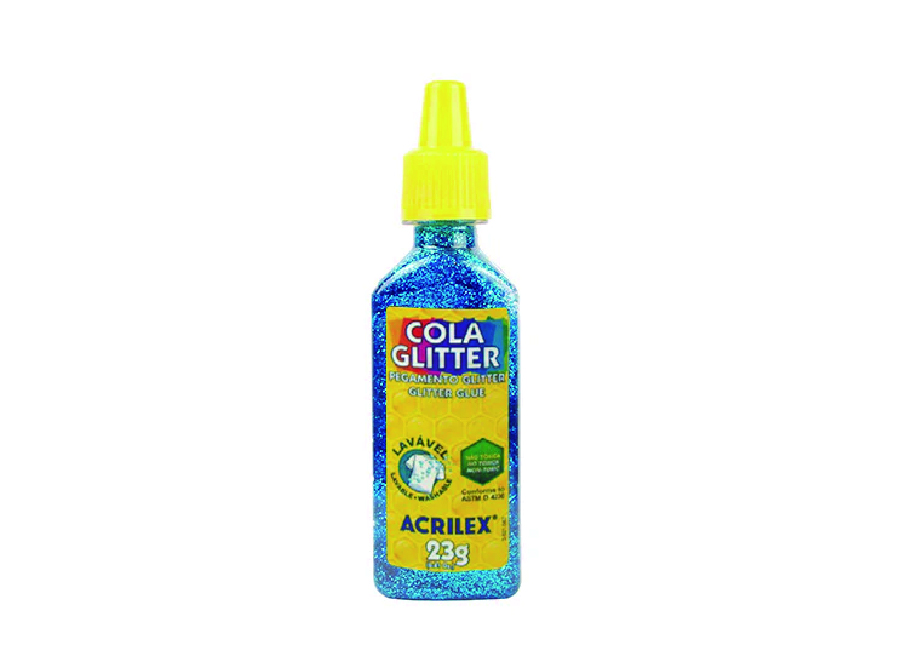  ADHESIVO GLITTER 23 GR ACRILEX AZUL DPX12 UN 