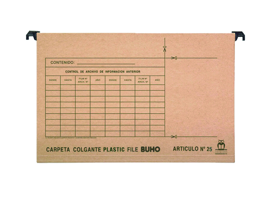  CARPETA COLGANTE PLASTICA BUHO STAND.25 