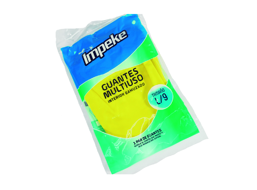  GUANTE LATEX GRANDE AMARILLO L IMPEKE MULTIUSO 