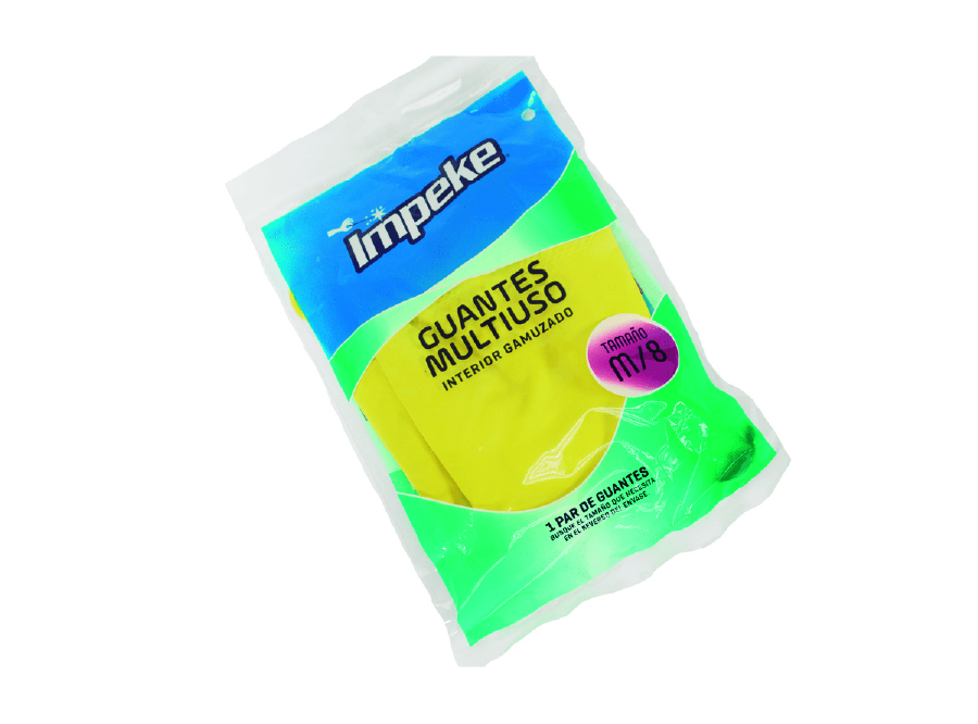  GUANTE LATEX MEDIANO AMARILLO M IMPEKE MULTIUSO 
