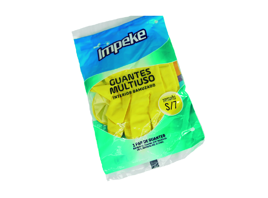  GUANTE LATEX PEQUENO AMARILLO S IMPEKE MULTIUSO 