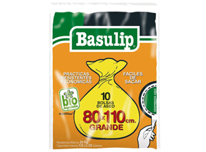  BOLSA BASURA   80 X 110 PQ X 10 UN. BASULIP** 