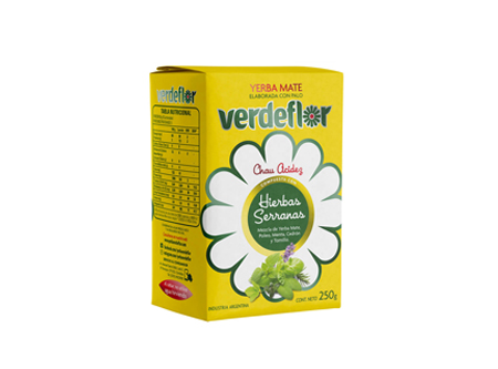  YERBA MATE 250 GR VERDEFLOR HIERBAS SERRANAS 