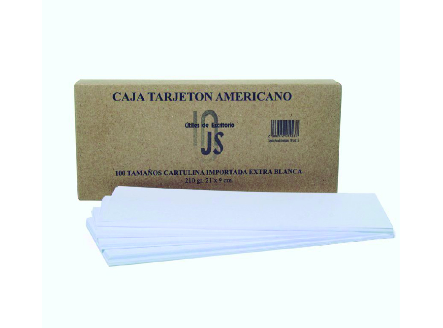  TARJETA BLANCA 9 X 21 100 HJ. APALINA T.AMERICANO 