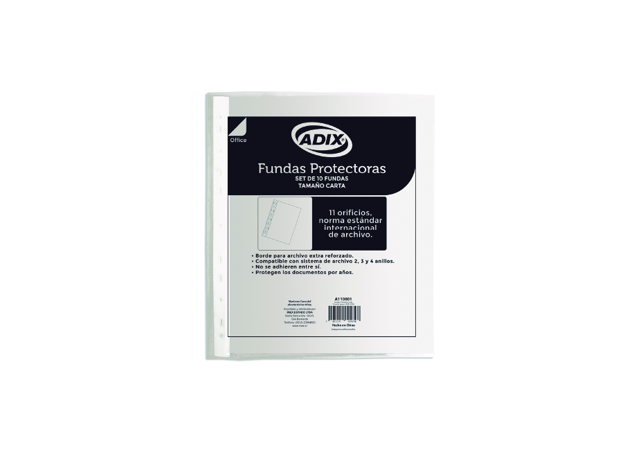  FUNDA PLASTICA CARTA X 10 UN ADIX 